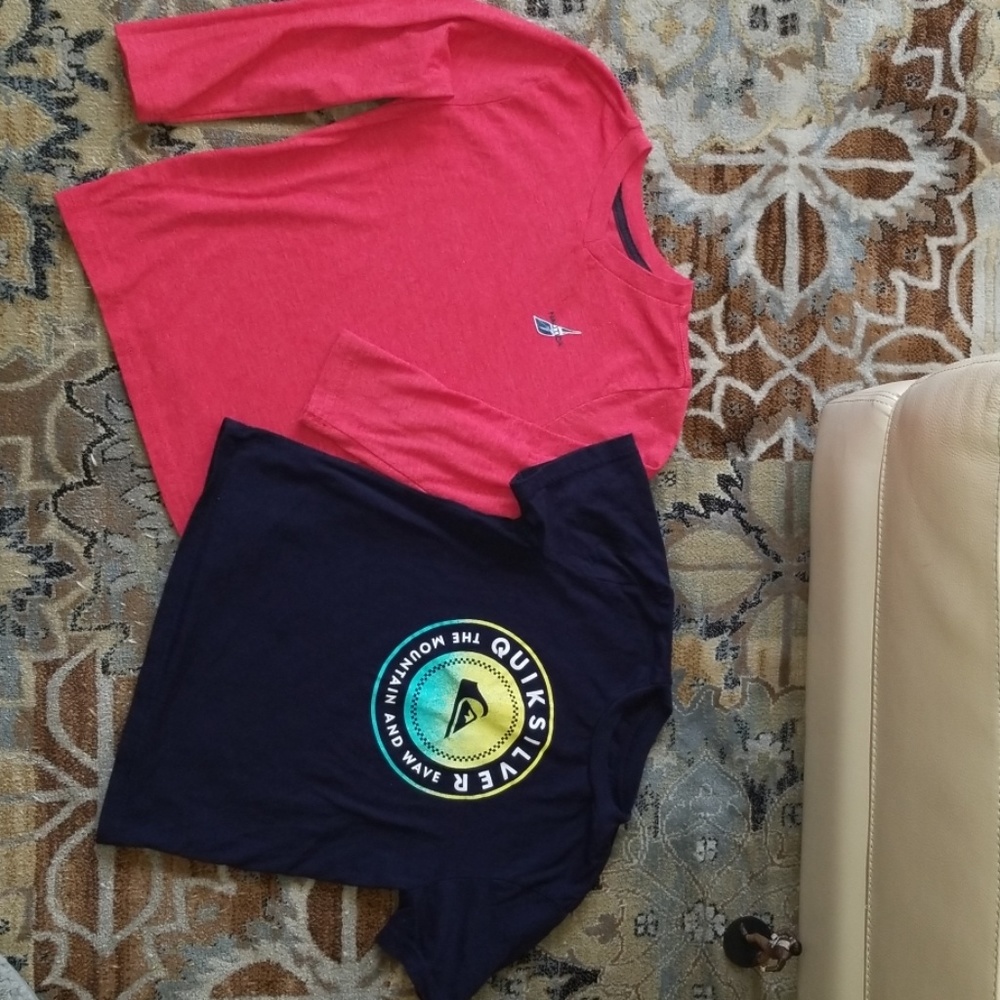 3 Shirts 1 Quiksilver and 2 Nautica shirts,sz 7